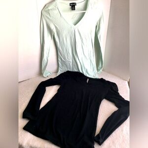 Wet Seal - H&H Teal/Black 2 long sleeve Tops